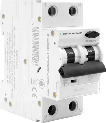 Immagine prodotto di Interruttore differenziale B16 30mA tipo A RCBO 10kA Interruttore miniaturizzato Fi combinato Doktorvolt DV-5046