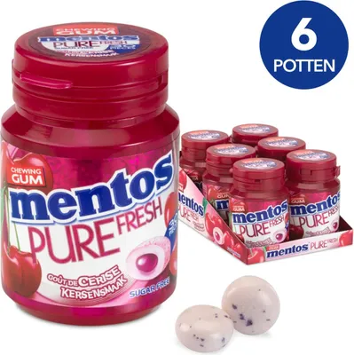 Produktbild von Mentos Pur frisch Kirsche 6 x 60 Gramm Lakritz