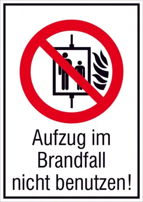 Zdjęcie produktu dla SafetyMarking® Verbotsschild   - Aufzug im Brandfall nicht benutzen