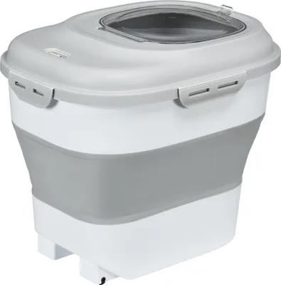 Produktbild von Trockenfutter-Behälter, faltbar, bis 25 kg, mit Zubehör, 44x32x37cm, Grau
