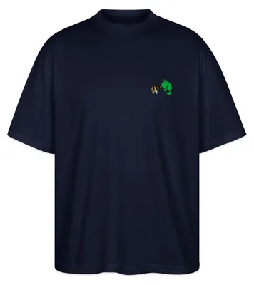 Produktbild von Spreadshirt Janosch Frosch & Tigerente Kuss Stick Oversize Uni T-Shirt, 3XL, Navy