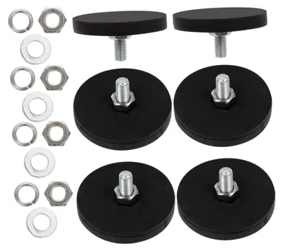 Produktbild von 6 Stück Gummibeschichtete M6 Befestigungsmagnete Runde Magnete Mit Schutzschicht Für Auto-Deckenleuchten, Kameras Und Industrieanwendungen