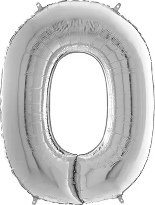 Produktbild von Folienballon Zahl 0 Silber - 102 cm Grabo
