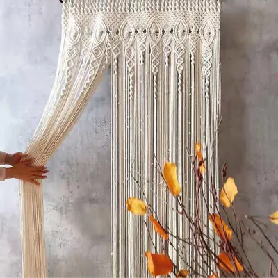 Produktbild von Boho Makramee Vorh?nge, Gewebte Tapisserie Fenstervorh?nge, Hochzeits Vorhang, Wandbehang Tapisserie, Gewebt Wand Dekoration Fš¹r Wohnzimmer Schlafzimmer Hochzeitsfeier
