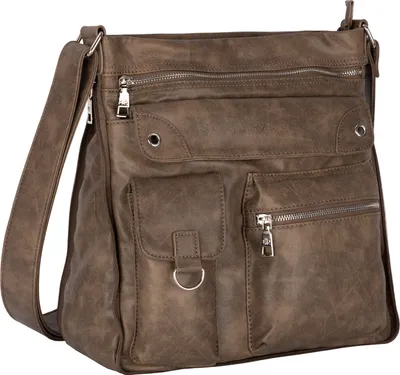 Produktbild von Damen Tasche Schultertasche Henkeltasche Handtasche Leder Optik (3427) BRAUN