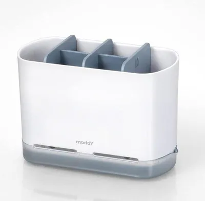 Produktbild von Kunststof Spülmaschinenschutz mit Abflussbehälter und Trennwände - Organizer für Abfluss sponshouder mit magnetischer Sponshalter