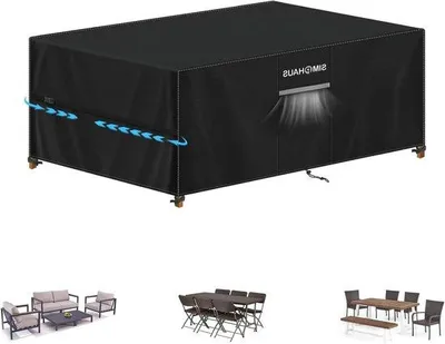 Obrázek produktu pro Ochranný obal na zahradní nábytek - Voděodolný obal na zahradní stůl - 180x90x75cm - 420D Oxford odolný proti UV záření a větru