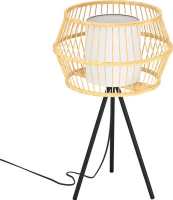 Produktbild von EGLO Tischlampe Monterroso, Stativ Nachttischlampe Boho Style, Dreibein Tischleuchte, Deko Lampe mit E27