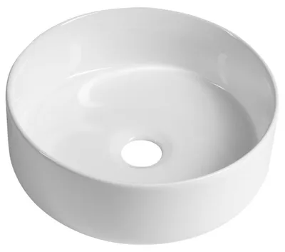 Immagine prodotto di Lavabo da appoggio NIMIS, diametro 30 cm, Vetroceramica, bianco