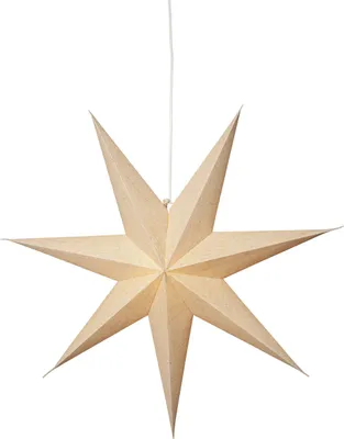 Produktbild von EGLO Weihnachtsstern zum Aufhängen Baumwolle, Weihnachtsdeko Stern, Weihnachtsbeleuchtung, Papier in beige