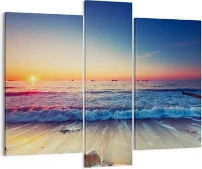 Produktbild von Bild auf Leinwand - Leinwandbild - Meer Strand Welle - 95x80cm - Wand Bild - Wanddeko - Wandbilder - Leinwanddruck - Bilder - Kunstdruck - Wanddekoration - Leinwand bilder - Wandkunst - CB95x80-3613