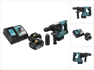 Produktbild von Makita DHR 243 RG Akku Bohrhammer 18 V SDS plus Brushless + 2x Akku 6,0 Ah + Ladegerät