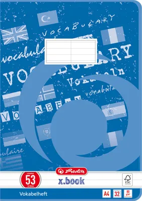 Produktbild von Vokabelheft A4 32 Blatt Lineatur 53Mix Packung mit 5 Stück