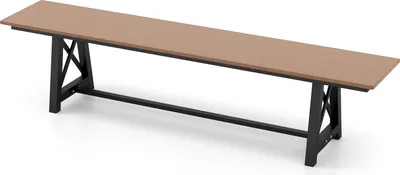 Obrázek produktu pro extra dlouhá lavička na terasu 183 cm, venkovní lavička pro 4 osoby se sedákem z HDPE odolným proti povětrnostním vlivům a zesílenou kovovou konstrukcí, sedák lavičky , hnědá + černá