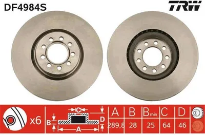 Produktbild von TRW Bremsscheiben (2 Stück) Vorderachse DF4984S