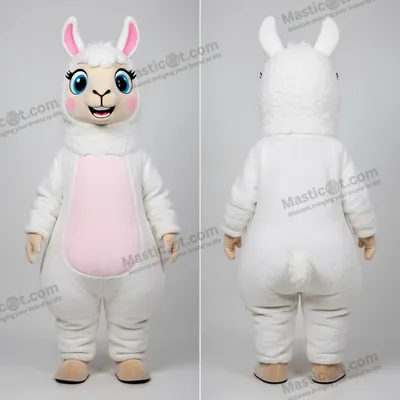 Produktbild von Flauschiges MASTICOT weißes Lama Maskottchen