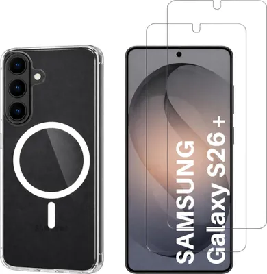 Produktbild von Hülle mit Magnetring für Samsung Galaxy S26 PLUS und 2 Schutzfolien aus gehärtetem Glas Phonillico®