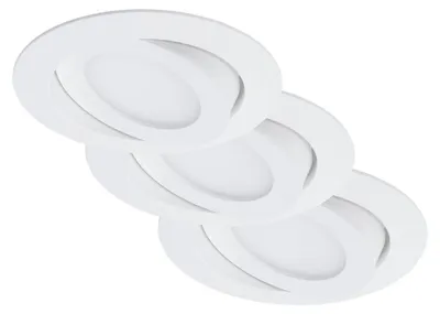 Image de lot de 3 lampes LED encastrées, Ø 10,6 cm, 4,8 W, blanc, Briloner Leuchten