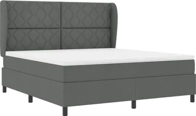 Obrázek produktu pro vidaXL Skříňová postel s matrací tmavě šedá 180 x 200 cm látka