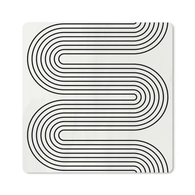 Produktbild von MuchoWow® Mauspad Mousepad Linie - Taupe - Abstrakt - Schwarz 30x30 cm - Mousepads - Maus Mat - Pad - Mausunterlage - Gaming