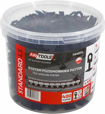 Zdjęcie produktu dla Awtools system poziomowania płytek standard 1,0mm - 7mm-15mm - klips 400szt.