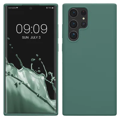 Produktbild von kwmobile Handyhülle für Samsung Galaxy S22 Ultra Hülle - Case Silikon - Kabelloses Laden - Schutzhülle Cover in Tannengrün