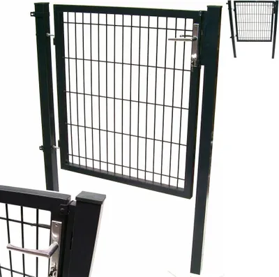 Obrázek produktu pro Čtvercová zahradní brána 100x100cm dvojité drátěné pletivo 55380 zahradní dveře plotová brána