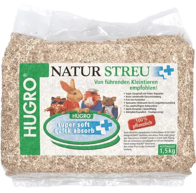 Produktbild von Hugro Hanfeinstreu 1,5kg, 100% chemikalienfrei & pflanzlich, für kleine Nager
