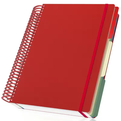 Zdjęcie produktu dla Notatnik spiralny formatu A4, 240 stron, w czerwonym kolorze