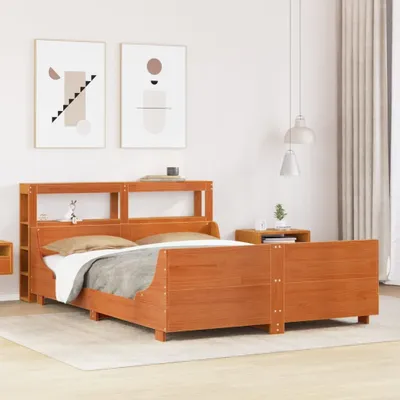 Productafbeelding van Maison Exclusive - Bed met matras, donkerbruin, 140 x 190 cm, massief grenenhout