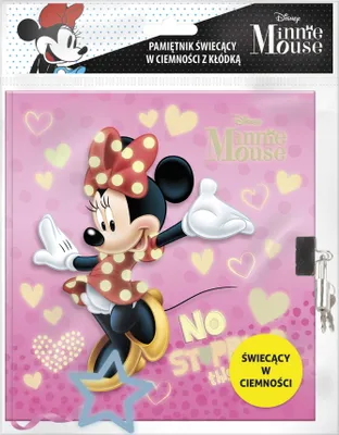 Zdjęcie produktu dla Pamiętnik świecący w ciemności z kłódką Minnie Kidea