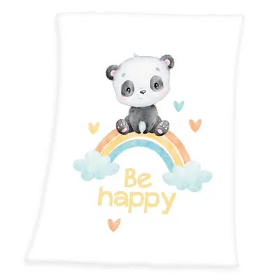 Produktbild von Herding Baby Best Soft-Peachdecke Regenbogen Panda, 75 x 100 cm, 100% Polyester