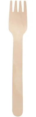 Produktbild von 100 Holz-Kuchengabeln I Einmalbesteck für Partys I Biologisch abbaubare Holzgabeln I Stabiles Einwegbesteck 14 cm
