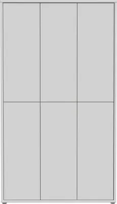 Produktbild von Forte ALICE SPRINGS Schuhschrank 100 110, moderner Flurschrank mit 6 Türen und 15 Einlegeböden, Holzwerkstoff, Secret Grey, 109,2 cm breit x 191,9 cm hoch x 34,9 cm tief