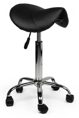 Produktbild von Sattelhocker Schwarz auf Rollen - Standard (50-67cm) / ohne Fußstütze / Standard Räder