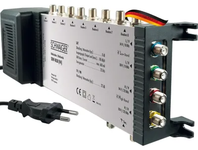 Produktbild von SCHWAIGER SEW4058 531 Multischalter 5/8 mit Netzteil 8 Teilnehmer Signalverteiler SAT für Quad Quattro LNB Satverteiler Multiswitch