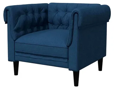 Produktbild von Chesterfield Lounge-Sessel, Relaxsessel, Wohnzimmer, Schlafzimmer, Stoff, Blau