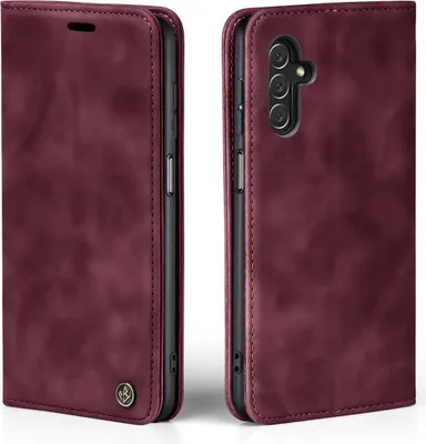 Produktbild von Handy Hülle für Samsung Galaxy A13 5G Klapphülle Bookcase Flip Cover Handy Tasche Etui Farbe: Weinrot