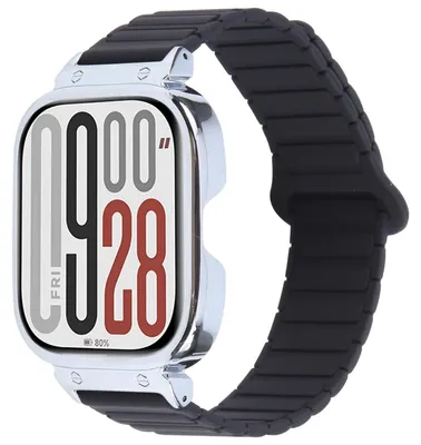 Obrázek produktu pro Pro Xiaomi Redmi Watch 5 / Watch 4 Silikonový řemínek s kovovým pouzdrem Black