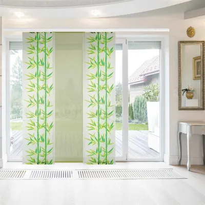 Zdjęcie produktu dla Bestlivings Zasłona panelowa Elena 3-pak "z nadrukiem" (szer. x wys.) 60 x 260 cm Ciemnozielona tropikalna zasłona przesuwna z nadrukiem, w wielu kolorach