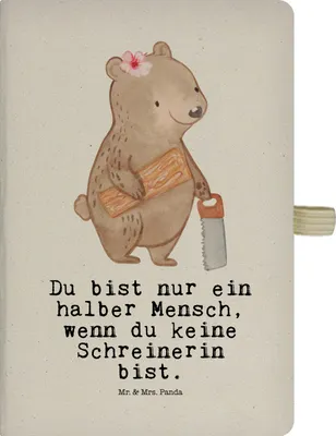 Produktbild von Mr. & Mrs. Panda notizbuch Schreinerin Herz - Transparent - Geschenk, A5, Journal, Tagebuch, Skizzenbuch, Reisetagebuch