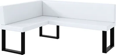 Produktbild von MEBLINI Eckbank für Esszimmer - Küchenbank - Essecke - Sitzecke Küche - TONI - U-Beine 128x168x87cm Links - Weiß Kunstleder