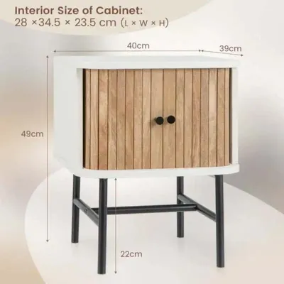 Image de Table de chevet moderne avec rangement et pieds en métal