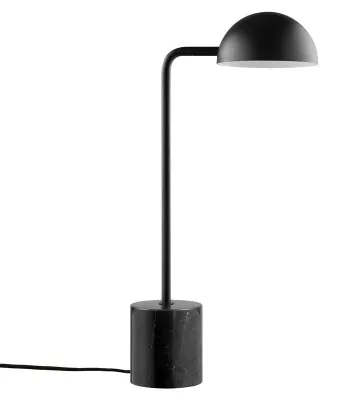 Produktbild von Tischlampe, Tischleuchte, Nachttischlampe, Schreibtischlampe, LED Leselampe, Marble schwarz Marmor