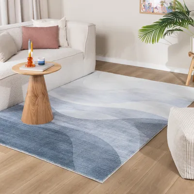 Produktbild von Volero - Moderner Teppich - Field Blau Grau - 230x330 cm - Wohnzimmer, Esszimmer, Schlafzimmer - Boho, Modern, Retro