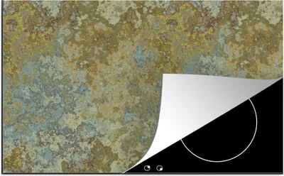 Produktbild von KitchenYeah© Herdabdeckplatte Muster - Abstrakt - Farbe - Gold , 89x51cm, Küche Deko, Glaskeramikkochfeld Herdabdeckung, Abdeckplatte fùr Kochfeld