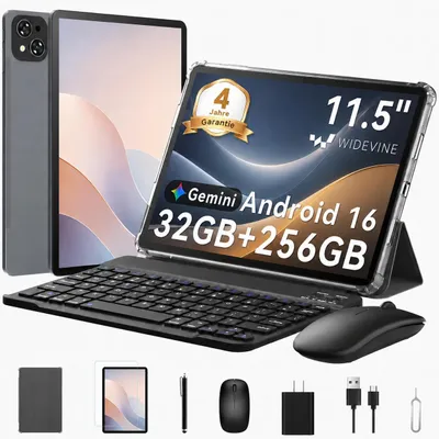 Produktbild von KOBONA T12Pro 11.5" Tablet 2.8K BOE Display, Android 16, Helio G100, 32+256GB, 8000mAh, Dual 4G SIM, Face ID, 13MP, inkl Tastatur,Maus, Stift,Hülle