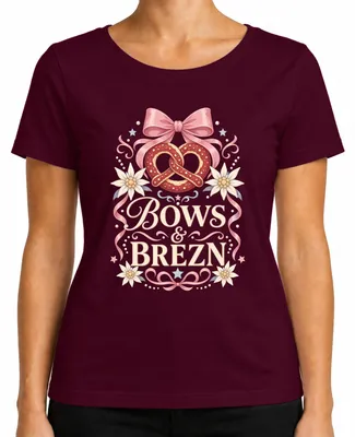 Imagen del producto de Camisetas de , estilo bávaro, para mujer. Incluye: camisetas, pantalones de cuero, vestidos tradicionales (Dirndl). Color: burdeos. Talla: S