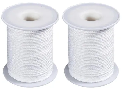 Immagine prodotto di Stoppini per candele, 2 rotoli da 61 metri, in cotone, ideali per la produzione di candele fai-da-te