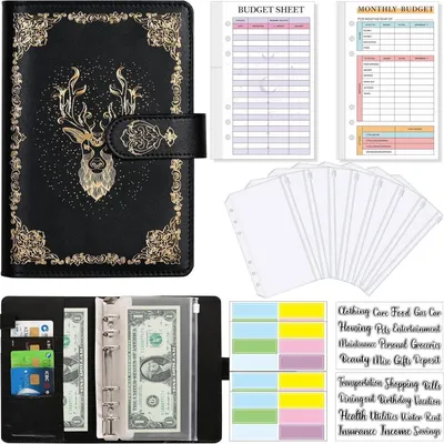 Obrázok produktu pre Rozpočet Binder A6 MarblePolyuretánLeather Money Organiser s obálkami na zips